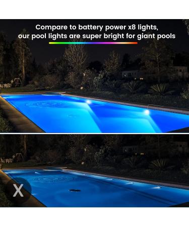 Lylmle 10W LED Pool Lights - Smart Color Changing Underwater Lighting with App Control Dimmable & Timer IP68 Waterproof 8m Cable for Easy Installation - Buy Online on SooperMarket.com