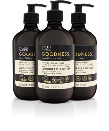 Baylis & Harding Goodness Lemongrass & Ginger Toiletries Bundle - 6 x 500ml Hand Wash & Body Wash Bottles - Vegan Friendly - Buy Online on SooperMarket.com