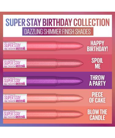 Maybelline Super Stay Ink Crayon Matte Lipstick - Limited Edition Birthday Collection - Spoil Me 0.04 oz - Buy Online on SooperMarket.com