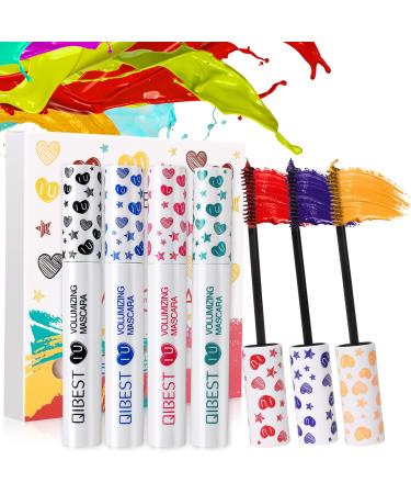 Luxsea Waterproof Colorful Mascara 7 Colors Long Lasting Mascara Lengthening Voluminous Eyeliner Charming Mascara for Eyelash Eye Makeup (7PCS) Multicolor