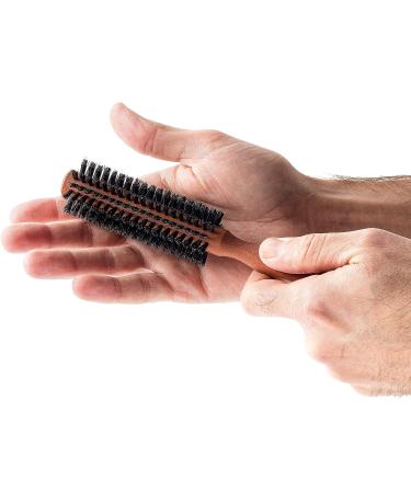 ZilberHaar Styler Hair and Beard Brush - 1.3 Stiff Boar Bristles - Round Brush with Pearwood Handle - 222 Bristle Plugs - Beard Grooming Brush for Men - Buy Online on SooperMarket.com