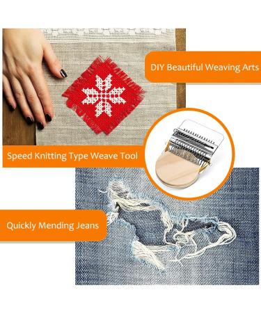 Speedweve Type Small Loom: Mini Mending Tool for Jeans, Socks & Clothes - DIY Weaving Arts (14 Hooks) - Buy Online on SooperMarket.com