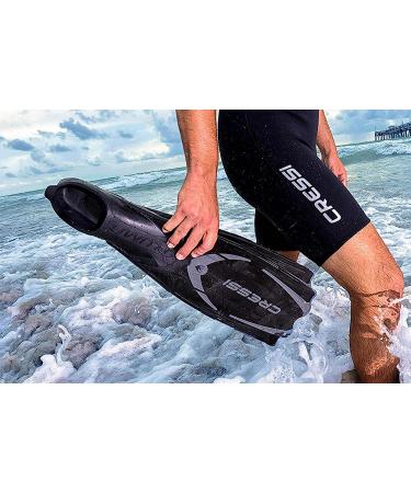 Cressi Pluma Full Foot Snorkeling Fins - Made in Italy - EU 45/46 | US Men 11/12.5, Women 12/13.5 - Blue/Azure - Buy Online on SooperMarket.com