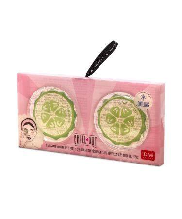 Legami - Chill Out refreshing and reusable eye discs 2 eye pads with a calming effect cucumber theme immediate relief after a dozen of minutes from the application of 2 pieces (1 Pack)