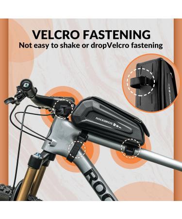Rockbros Waterproof Bicycle Frame Bag for Smartphones Up to 6.8 | Touchscreen Steering Bag for Mountain Racing & E-Bikes - Black - Buy Online on SooperMarket.com