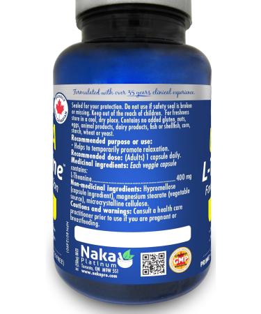 Naka Platinum Ultra L-Theanine 400mg Promotes Relaxation (75 vcaps) 75 count (Pack of 1) - Buy Online on SooperMarket.com