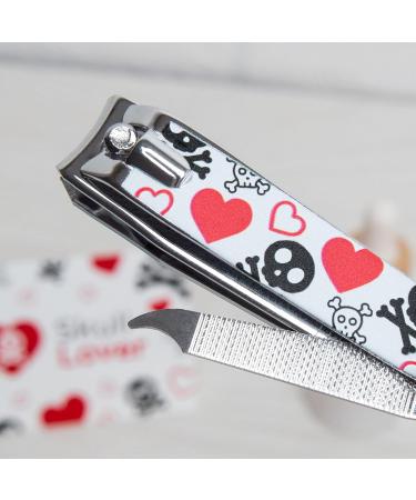 3 Claveles - Pedicuro Nail Clippers with File Nail Clippers Toenail Clipper Decorated Skull Lovers Collection Carbon Steel 8cm - Buy Online on SooperMarket.com