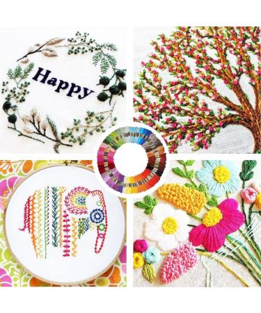 150 Skeins Embroidery Floss Friendship Bracelet String - Multi-Color Cross Stitch Thread with Color Numbers - 6 Strand Floss - Buy Online on SooperMarket.com