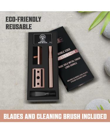Viking Revolution Rose Gold Double Edge Safety Razor for Women - Stainless Steel Reusable Razor with 10 Blades - Buy Online on SooperMarket.com