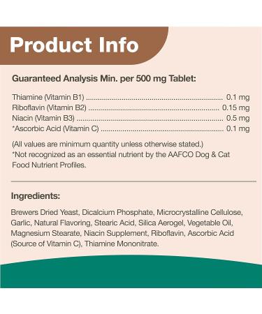 NaturVet Brewer Dried Yeast & Garlic Vitamins for Dogs & Cats - 100 Count | Premium Pet Supplements for Health - Buy Online on SooperMarket.com