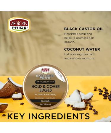 African Pride Black Castor Miracle Black Hold & Cover Edge Gel - growth protection formula 64g - Buy Online on SooperMarket.com