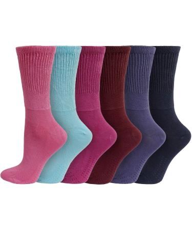 COMFYLOT & KK TRADERS MCR LTD Ladies Bamboo Diabetic Extra Wide Womens Non Elastic Socks with Hand Linked Toes 4-8 Assorted - Buy Online on SooperMarket.com