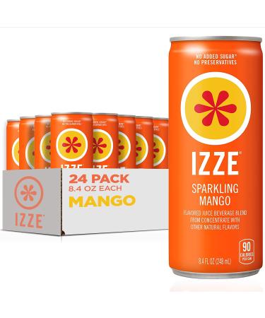 Izze Sparkling Juice Beverage, Mango, 8.4 Fl Oz, 24 Pack