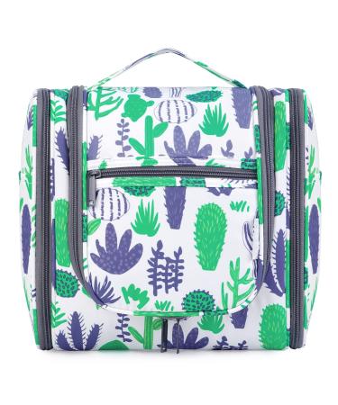Travel Hanging Toiletry Wash Bag Makeup Cosmetic Organizer for Women (Green Cactus(Large)) Green Cactus (Large)
