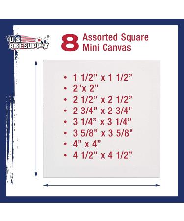 U.S. Art Supply Mini Stretched Canvas Set - Square Assortment (8 Canvases in Various Sizes) 10-Ounce Primed for Painting - Buy Online on SooperMarket.com