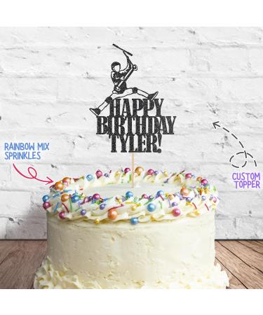 Cakeshop Cake Decoration Pack | Scooter Birthday Theme Premium Double Sided Glitter Card Cake Topper Sign & 25g Party Pack of Cake Sugar Sprinkles | Custom Name Cake Decorations (Black) Prime Glitter Card: Black - Buy Online on SooperMarket.com