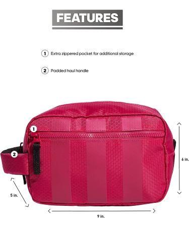 adidas Team Toiletry Kit Travel Shower Bag - Bold Pink, One Size | Shop Now - Buy Online on SooperMarket.com