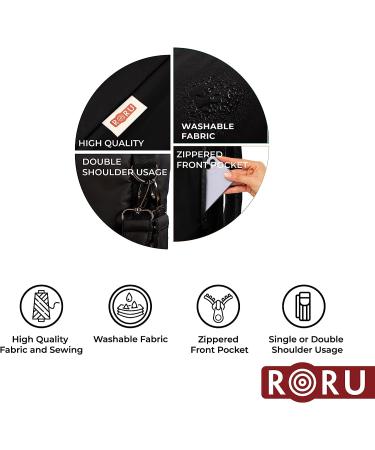 RORU Concept Large Yoga Mat Bag Tote - Lightweight & Washable - Adjustable Carrier for 28-31.5 Wide Mats - Front Pocket - Dual Use Straps - Unisex Black - Buy Online on SooperMarket.com