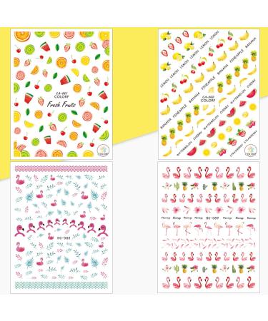 Whaline 3D Nail Art Stickers - 1000+ Self-Adhesive Designs for Women & Girls | Flamingo, Cactus, Fruits, Ocean & More | Manicure DIY & Nail Salon | 12 Sheets - Buy Online on SooperMarket.com