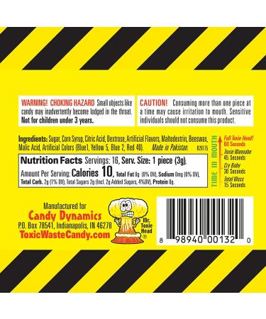 Toxic Waste 3-Pack Original Yellow Drums Assorted Sour Candy - 5 Flavors Apple, Watermelon, Lemon, Blue Raspberry, Black Cherry 1.7oz - Buy Online on SooperMarket.com