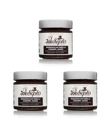 Joe & Sephs Madagascan Vanilla Caramel Sauce (3x230g)| Caramel drizzle ice cream sauce caramel sauce for coffee vegetarian home baking cakes & pancakes caramel syrup Madagascan Vanilla Caramel 3x230g