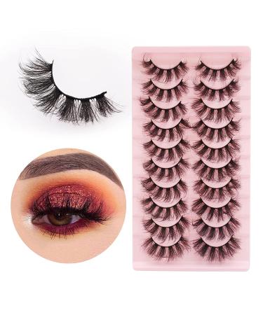MilyBest 18mm Fluffy Cat Eye False Eyelashes - 10 Pairs | D Curl Volume Faux Mink Lashes for Natural Wispy Look - Pack A - Buy Online on SooperMarket.com