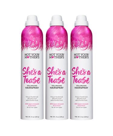 Not Your Mother's She's a Tease Hairspray (3-Pack) - 8 oz - Volumizing Hairspray - Firm Yet Flexible Hold Instantly Volumizes