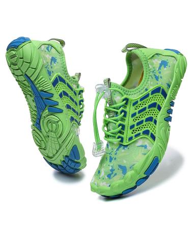 FIVESTORECITY Boys Girls Water Shoes Kids Lightweight Aqua Socks Barefoot Quick Dry Hiking Walking Sneakers Slip On Sandals for Beach Pool Swim (Little Kid/Big Kid) 3.5 Big Kid 3-green