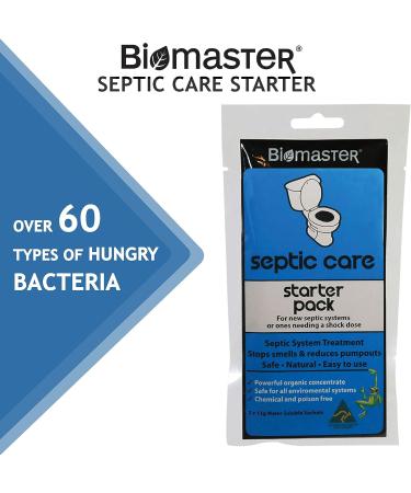 Septic Care Starter Pack - Stop Odors, Clear Drain Fields - 100% Natural Concentrate with 2 Water Soluble Sachets - Buy Online on SooperMarket.com