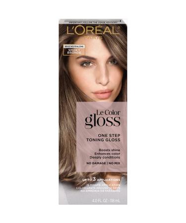 L'Oreal Paris Le Color Gloss One Step In-Shower Toning Hair Gloss, Neutralizes Brass, Conditions & Boosts Shine, Smoky Bronde, 4 Ounce