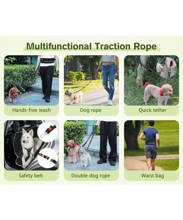 Pecute Jogging Leash for Large & Medium Dogs | Elastic Running Dog Leash with Belly Belt & Belt Bag | Durable Up to 100kg - Perfect for Jogging & Running - Buy Online on SooperMarket.com
