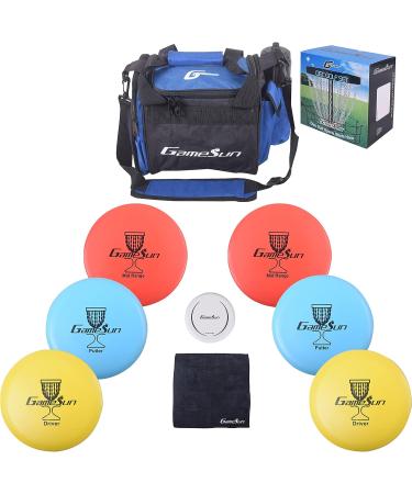 Disc Golf Starter Set with 6 Discs, Marker, Towel & Bag - Blue Fairway Driver - Buy Online on SooperMarket.com