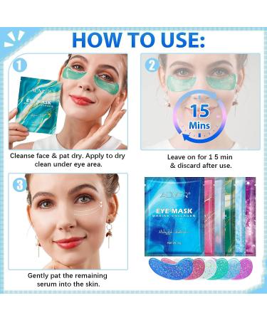 JYHSGD Eye Gels Mask Pearl Collagen Marine Eye Masks - 12 Pairs for Anti-Aging, Wrinkles, Puffy Eyes & Dark Circles - Buy Online on SooperMarket.com