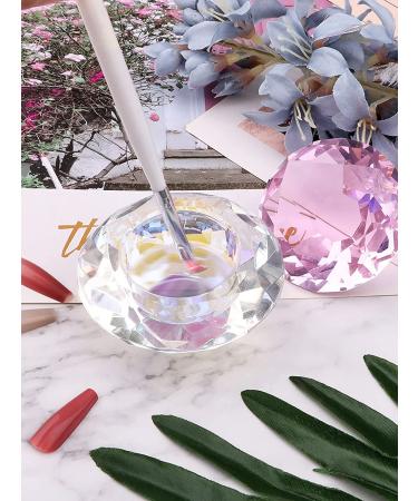 Nail Art Dappen Dish with Gemstone Lid - Pink | Kalolary Monomer Cups for Acrylic Liquid | Nail Glass Crystal Cup Bowl for Acrylic Powder - Buy Online on SooperMarket.com