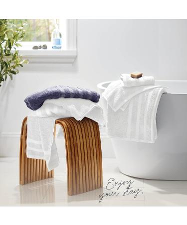 Jumbo Bath Sheets Towels 35x70 - 2-Pack, 100% Cotton, Extra Large Absorbent Towel Set - Gray & White - Buy Online on SooperMarket.com