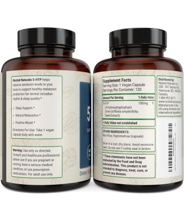 5-HTP 100 mg | 120 Vegan Capsules | Naturally Sourced Serotonin Booster | Healthy Attitude and Positive Mood Support Supplement - Buy Online on SooperMarket.com