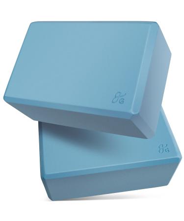Greater Goods Premium Yoga Blocks - 2 Pack Set for Yoga, Pilates, or Meditation | Light Weight Blocks Made of High Quality Latex-Free Material That Is Non-Slip | Designed in St. Louis Deep Sky Blue