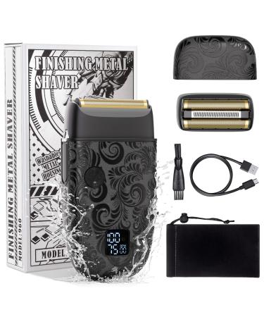 Bestauty Electric Foil Shaver for Men Travel Razor with Enhanced Triple Head Ultra-Close Shave Wet & Dry Beard Shaver Rechargeable and Cordless Bald Head Shaver Gifts for Men Father's Day Gift Black