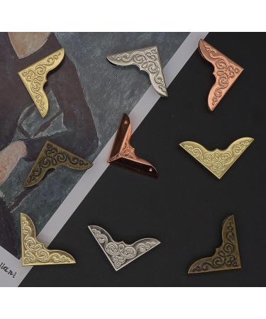 CATOSUM JSM 80-PCS Metal Book Corners  Corner Protector  Iron Decorative for Scrapbook Photo Album Diary Cover Menus Folder(Gold  Silver  Rose Gold  Antique Bronze) - Buy Online on SooperMarket.com