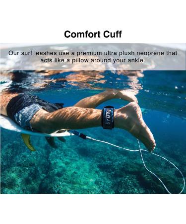 SYMPL Premium 6ft Surfboard Leash - Quick Release Velcro Ankle Cuff, Comfort Neoprene Padding, Light Blue - Ideal for Surf, Skim, Longboard, SUP Paddle Boards - Buy Online on SooperMarket.com