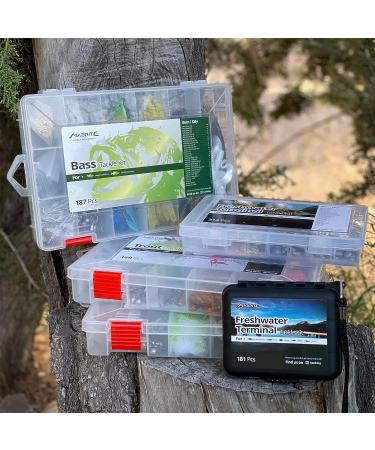 MadBite 181/196/214pcs Terminal Tackle Kits - Fresh and Saltwater Fishing Gear, Lures, and Accessories with Tackle Box - Bass/Panfish/Trout Fishing Kits - Buy Online on SooperMarket.com