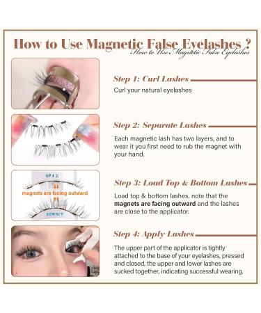 Shop Natural 3D Magnetic Eyelashes - No Glue No Liner 2 Styles with Applicator | Worldwide Shipping - Buy Online on SooperMarket.com