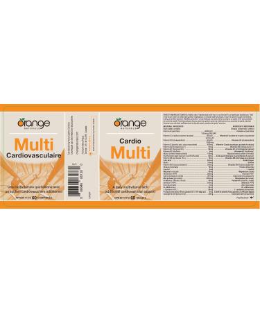 Orange Naturals - Cardio Multi 60 Tablets - Daily Multivitamin for Men and Women with Additional Cardiovascular Support - Includes Potassium Citrate Vitamin K2 Iodine CoQ10 Magnesium and More - Buy Online on SooperMarket.com