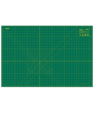 OLFA 24" x 36" Self Healing Rotary Cutting Mat (RM-MG) - Double Sided 24x36 Inch Cutting Mat with Grid for Quilting, Sewing, Fabric, & Crafts, Designed for Use with Rotary Cutters (Green)