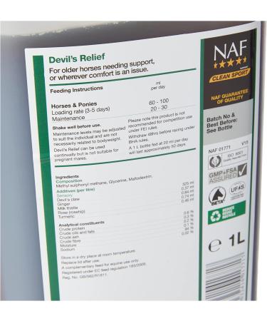 Natural Animal Feeds Devils Relief 1 l (Pack of 1) Clear Single - Buy Online on SooperMarket.com
