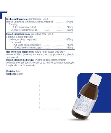 Pure Encapsulations - EPA/DHA Liquid - Ultra-Pure Microfiltered Fish Oil Liquid - 200 ml Liquid - Lemon Flavour - Buy Online on SooperMarket.com