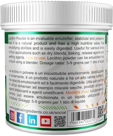 Lecithin Powder 500g - Premium Quality, Vegan, Non-GMO, Gluten Free - Soya Lecithin Powder in Recyclable Container - Buy Online on SooperMarket.com