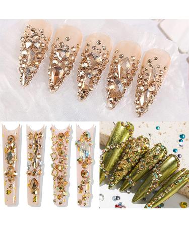 660Pcs Champagne Gold Crystal Rhinestones - Nail Art and Crafts DIY Accessories - Buy Online on SooperMarket.com