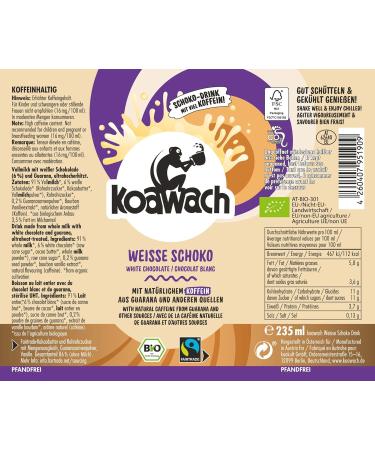 Koawach Organic Fairtrade Chocolate Drink - Caffeine Cocoa Energy Drink in Various Flavors (12 x 235ml) - Buy Online on SooperMarket.com