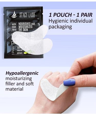 Stacy Lash Premium Under Eye Gel Pads for Eyelash Extension - 100 Pairs Set with Vitamin C and Aloe Vera - Lint Free Hydrogel Eye Patches for Skin Moisturization - Buy Online on SooperMarket.com